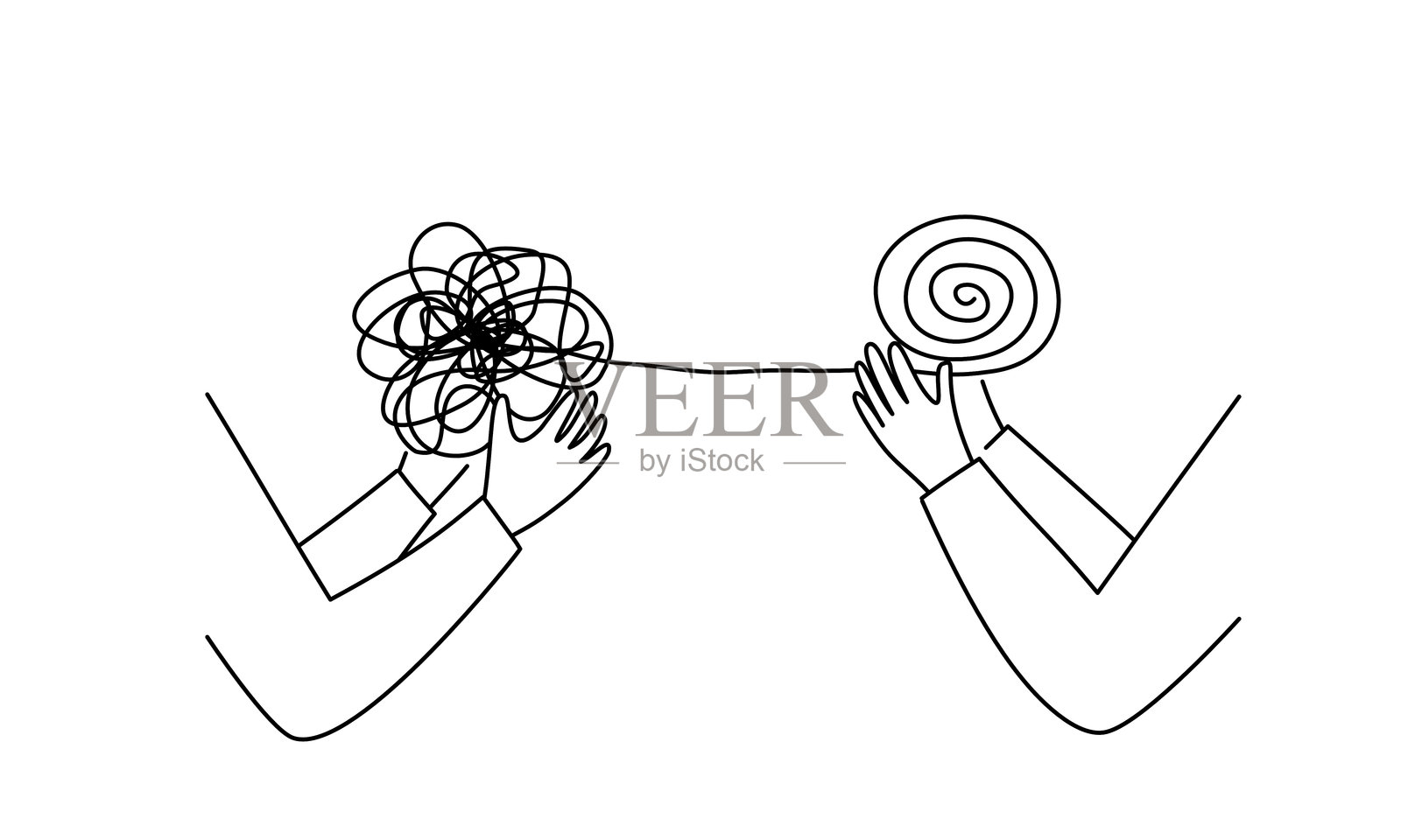 心理健康概念中的压力符号与心理治疗插画图片素材