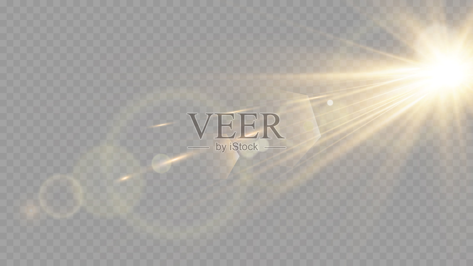 透明阳光特殊镜头光晕效果的矢量图。插画图片素材