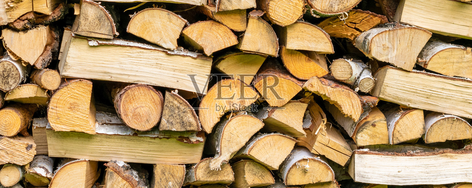 堆叠的切割白桦木。背景照片摄影图片