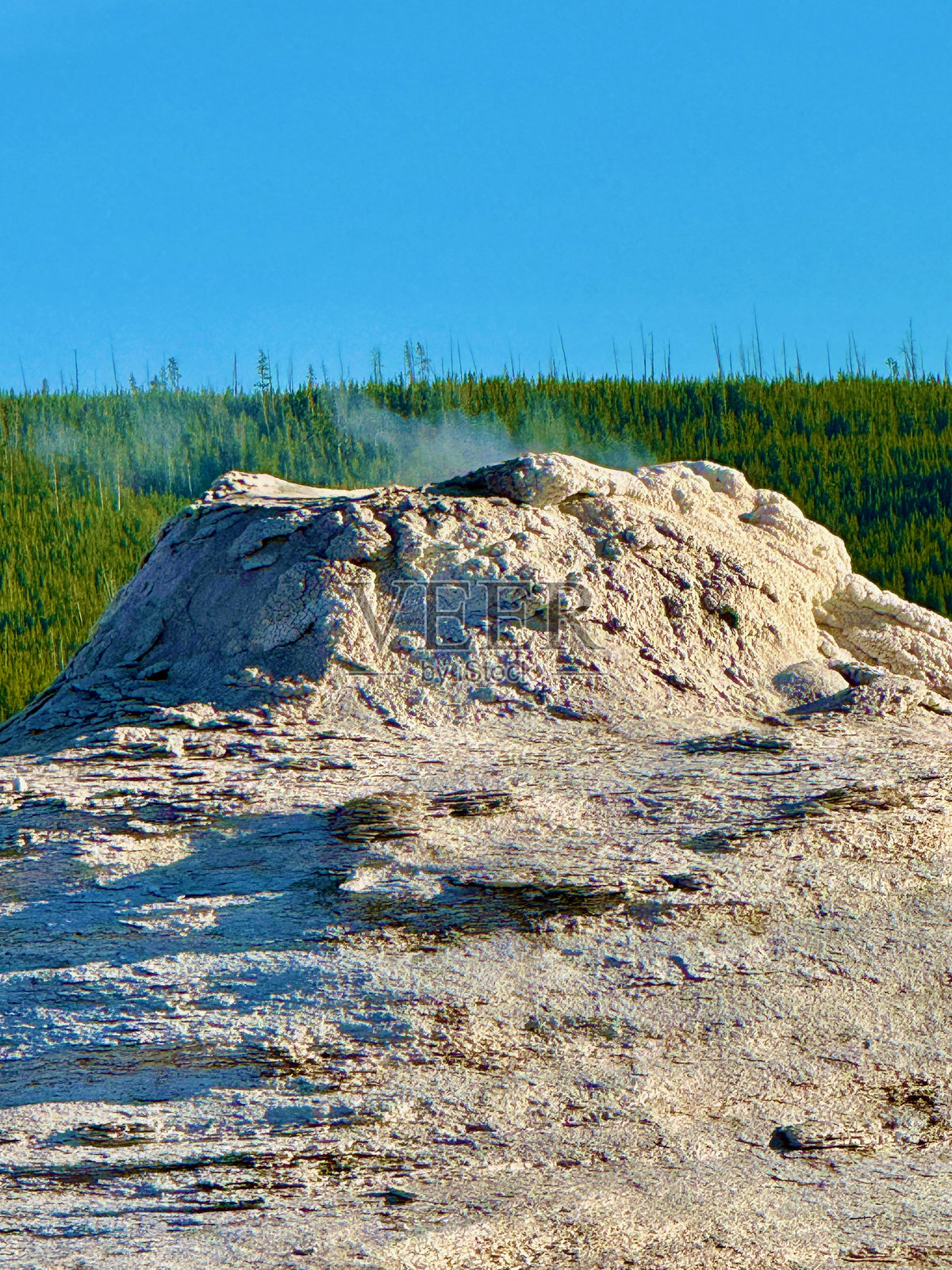 黄石国家公园的上间歇泉盆地照片摄影图片