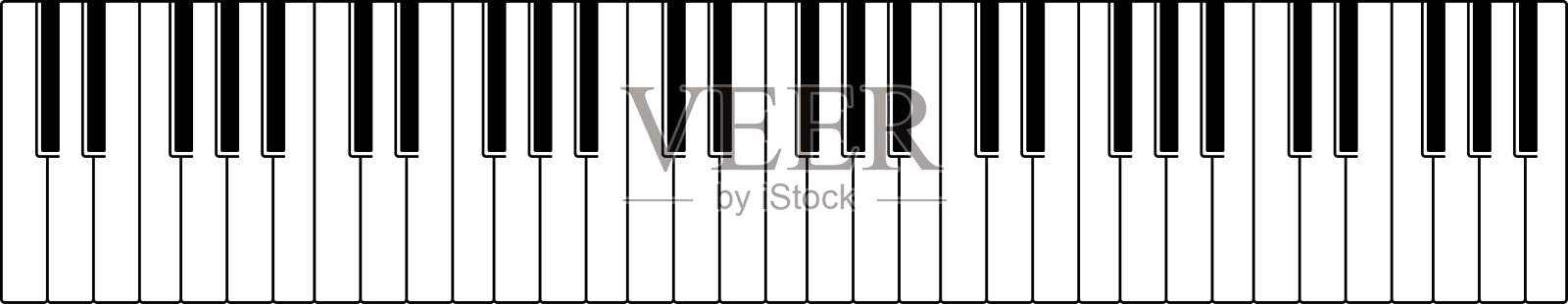 钢琴键。乐器键盘。矢量插图。插画图片素材