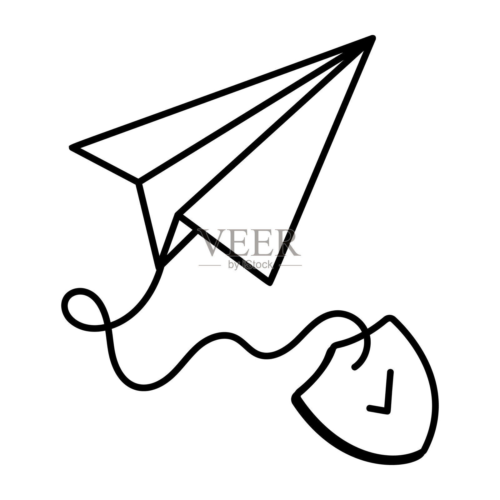 旅行保险图标，手绘风格插画图片素材