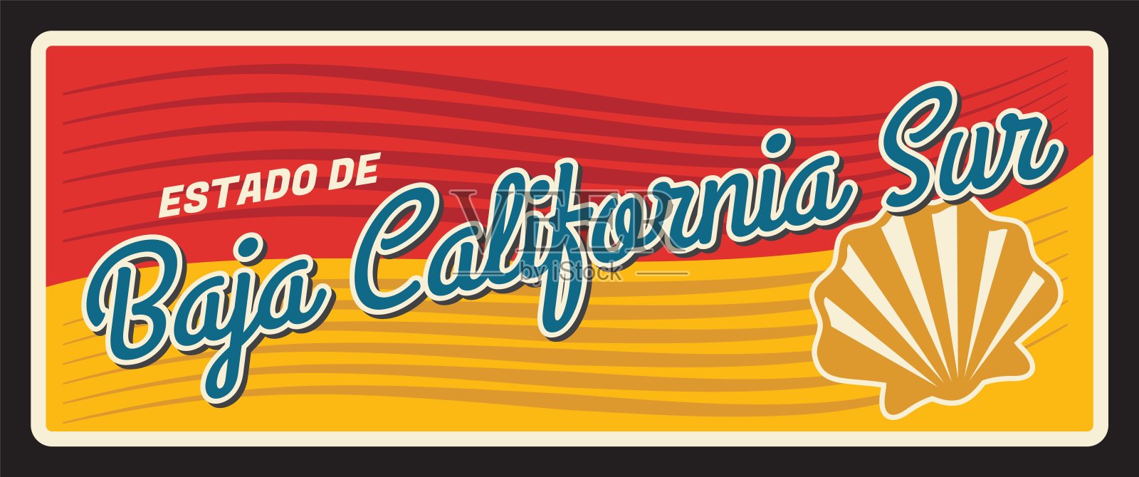 下加利福尼亚州，墨西哥州或地区插画图片素材