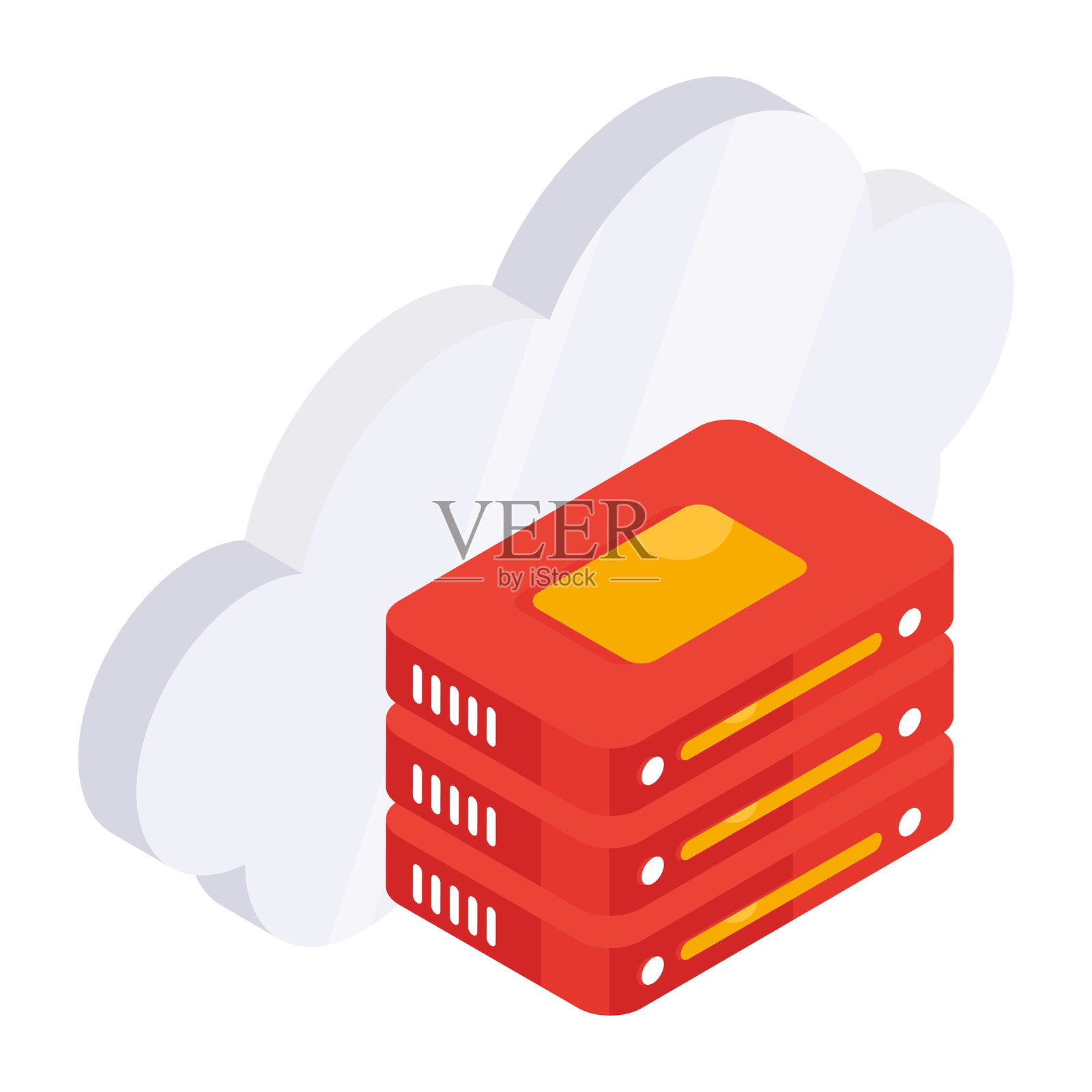 时尚的云服务器设计图标插画图片素材