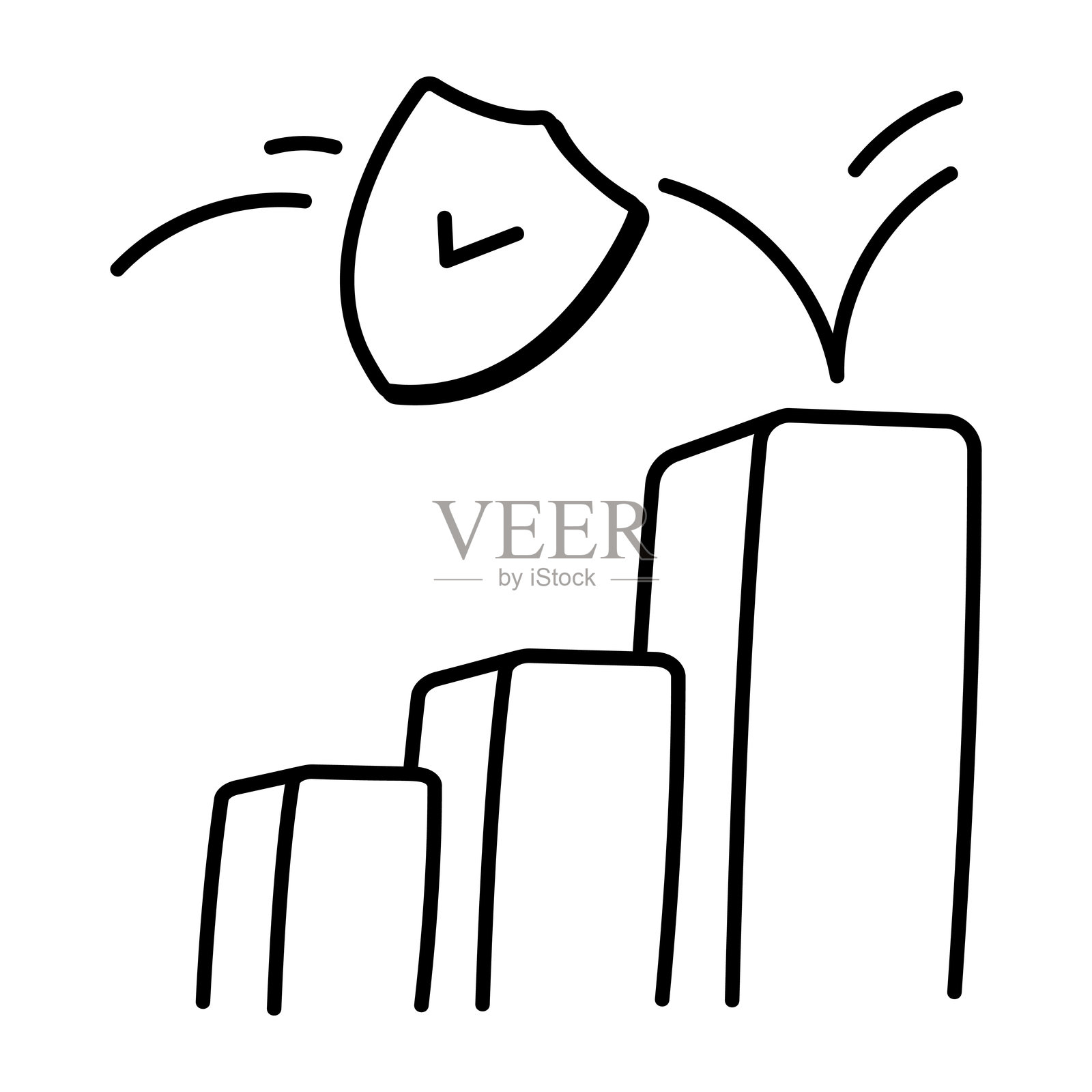 保险数据的涂鸦图标插画图片素材