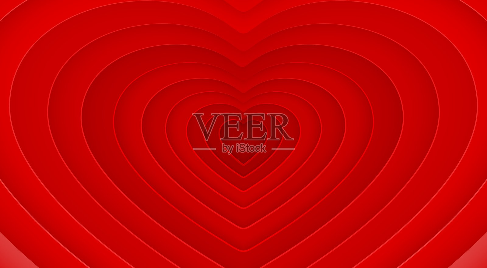 心形隧道，浪漫爱情矢量背景插画图片素材