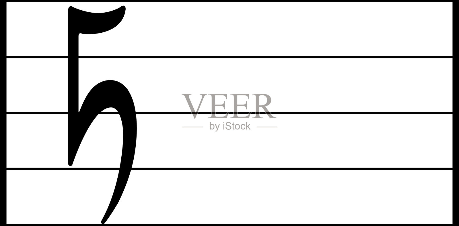 音乐符号图标矢量艺术。乐谱上的音符、谱号、低音谱号、音阶、休止符和其他标记。白色背景上的矢量插图。插画图片素材