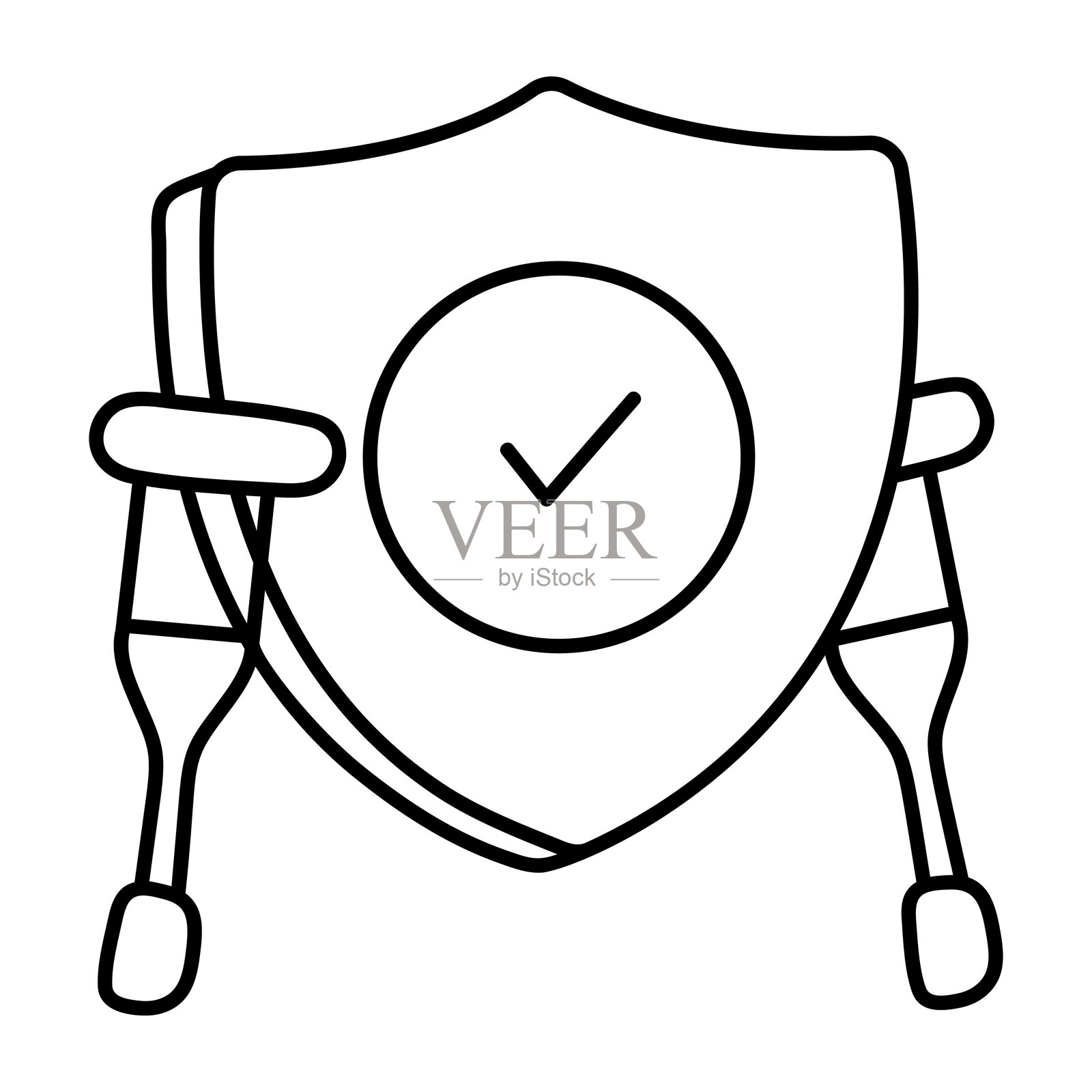 残疾保险图标，手绘风格插画图片素材