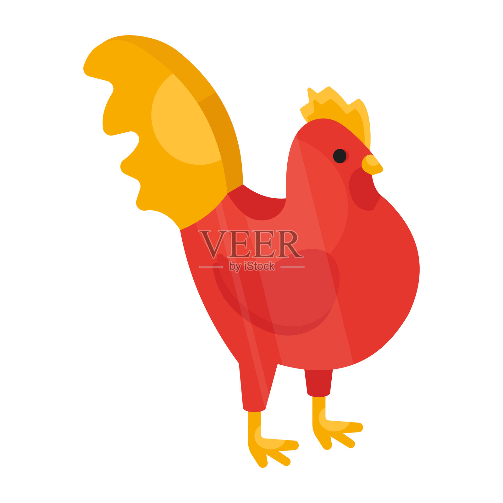 美丽的公鸡设计图标插画图片素材