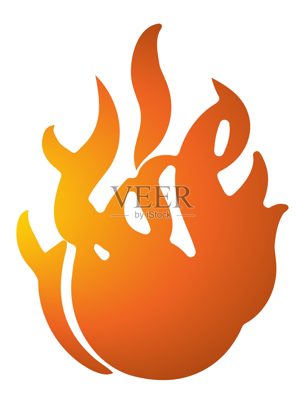 渐变色火焰图标 - 矢量插图插画图片素材