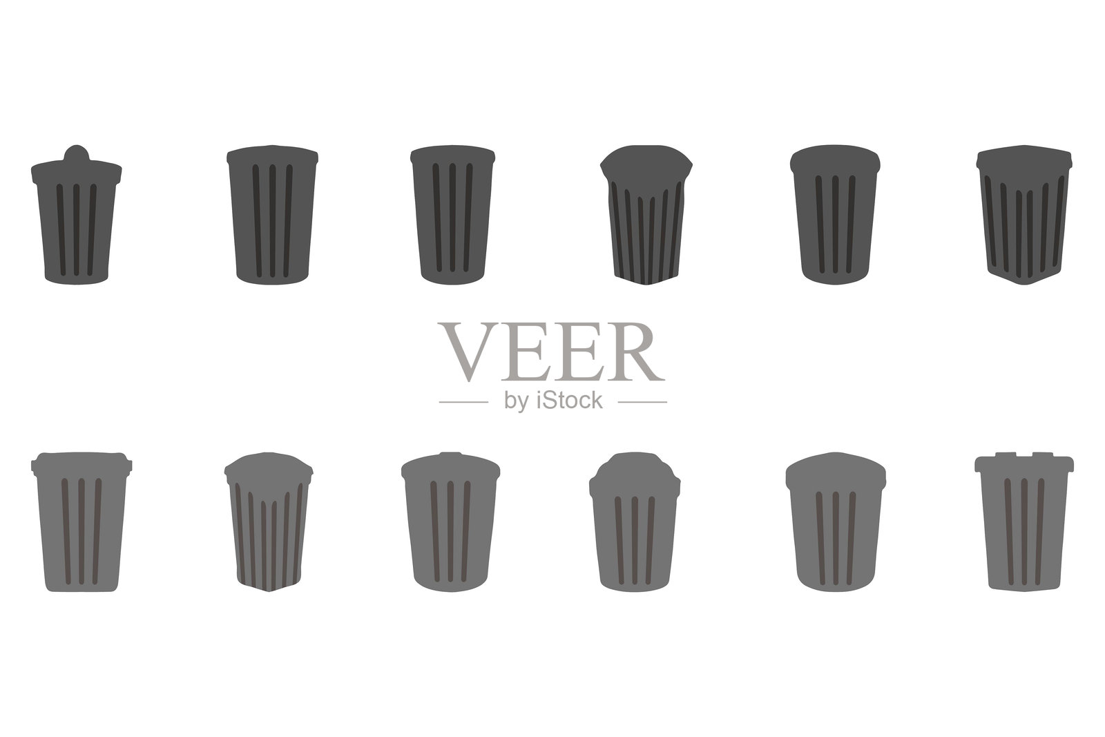 简单的垃圾桶插图设计套件插画图片素材