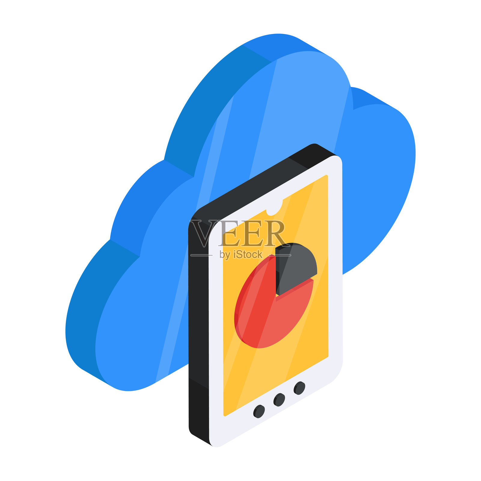 现代设计的云分析图标插画图片素材