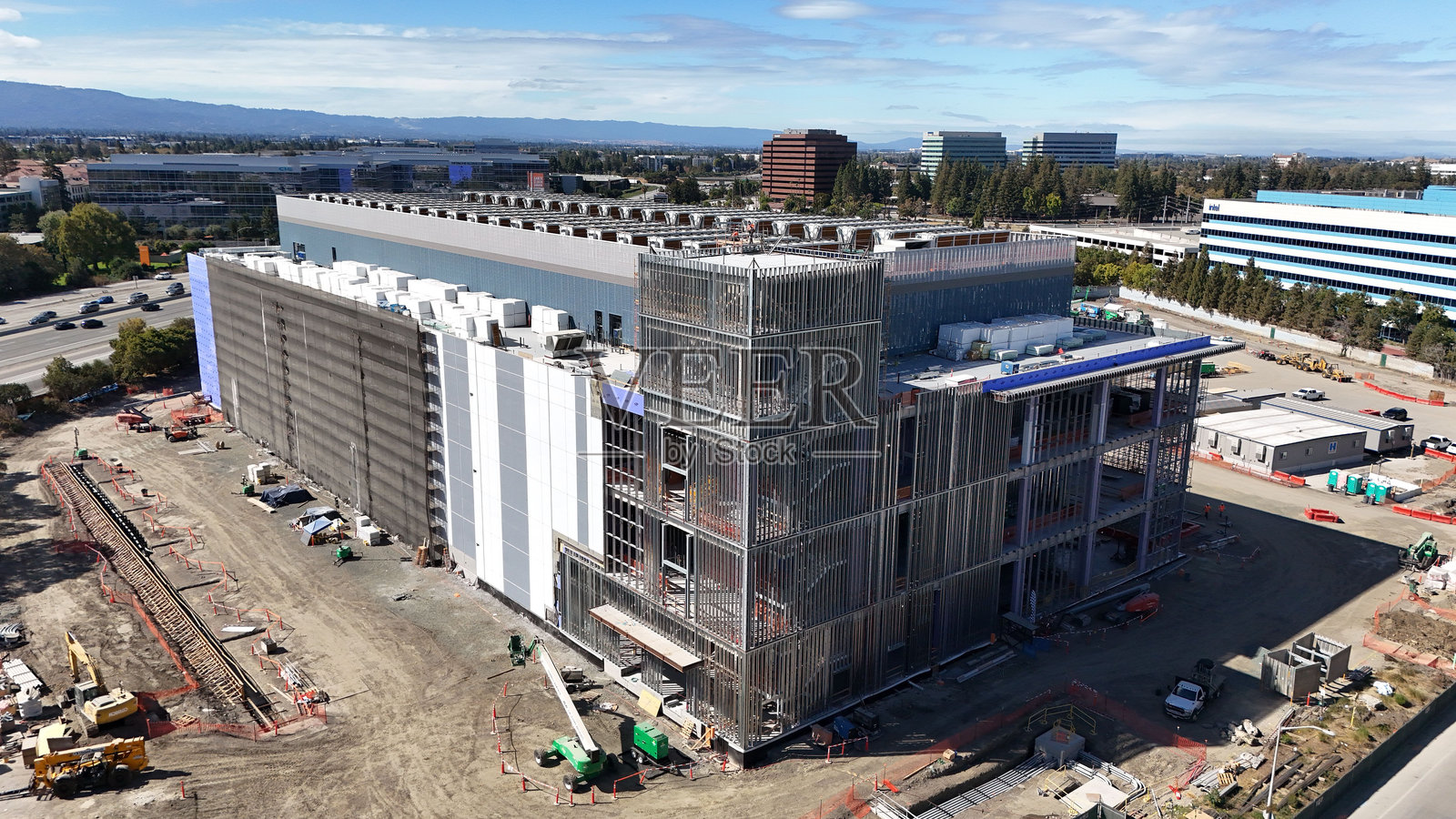 圣克拉拉科技公司的鸟瞰图照片摄影图片