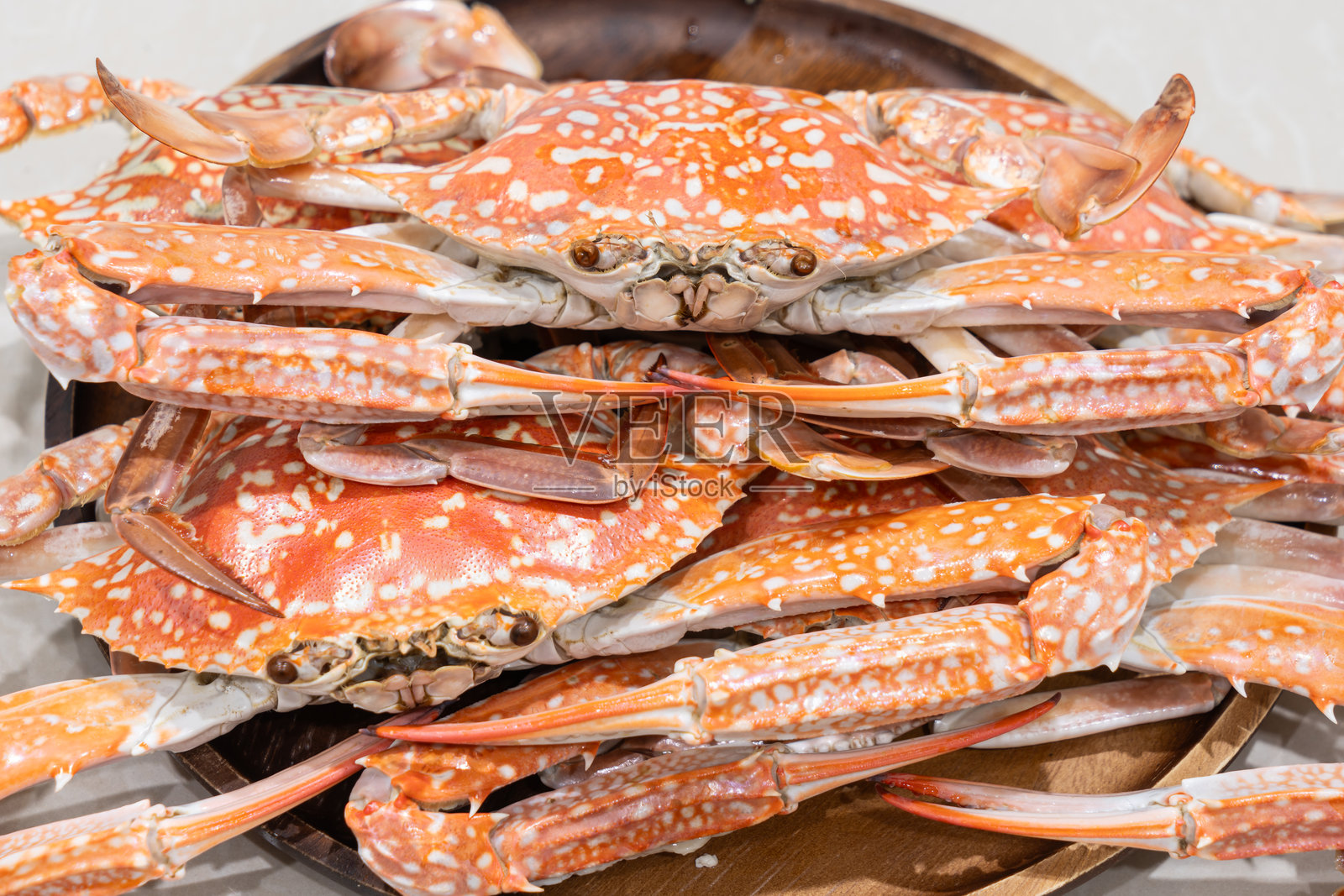 蒸蓝蟹照片摄影图片