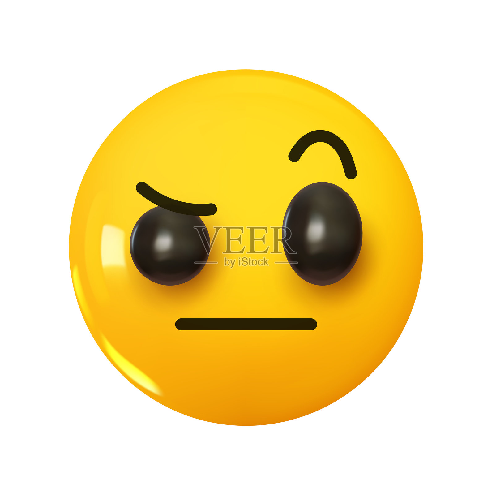 表情符号。3D卡通图标。黄色圆形表情符号。矢量插图插画图片素材