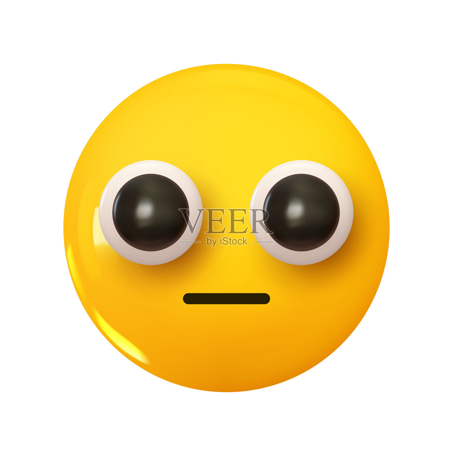 表情符号。3D卡通图标。黄色圆形表情符号。矢量插图插画图片素材