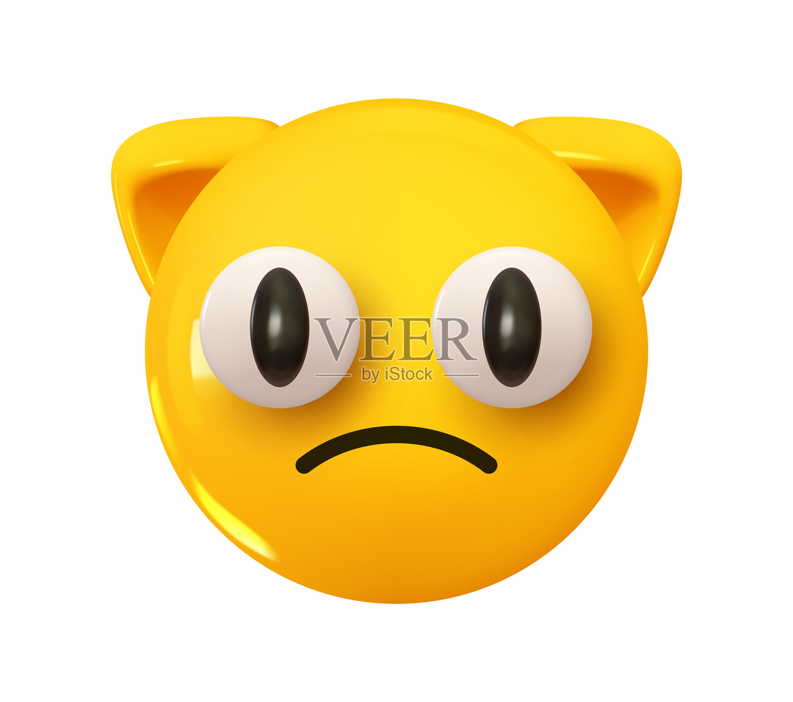 猫表情符号。情感3D卡通图标。动物表情符号。矢量插图插画图片素材