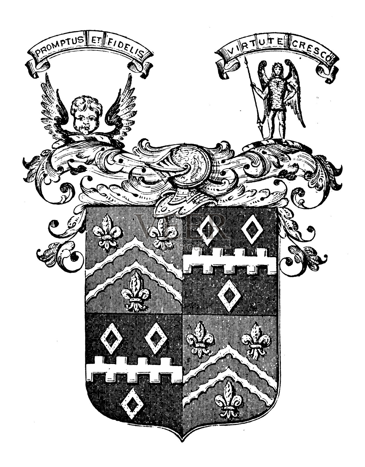 威廉·米切尔-卡鲁瑟斯的纹章徽章照片摄影图片