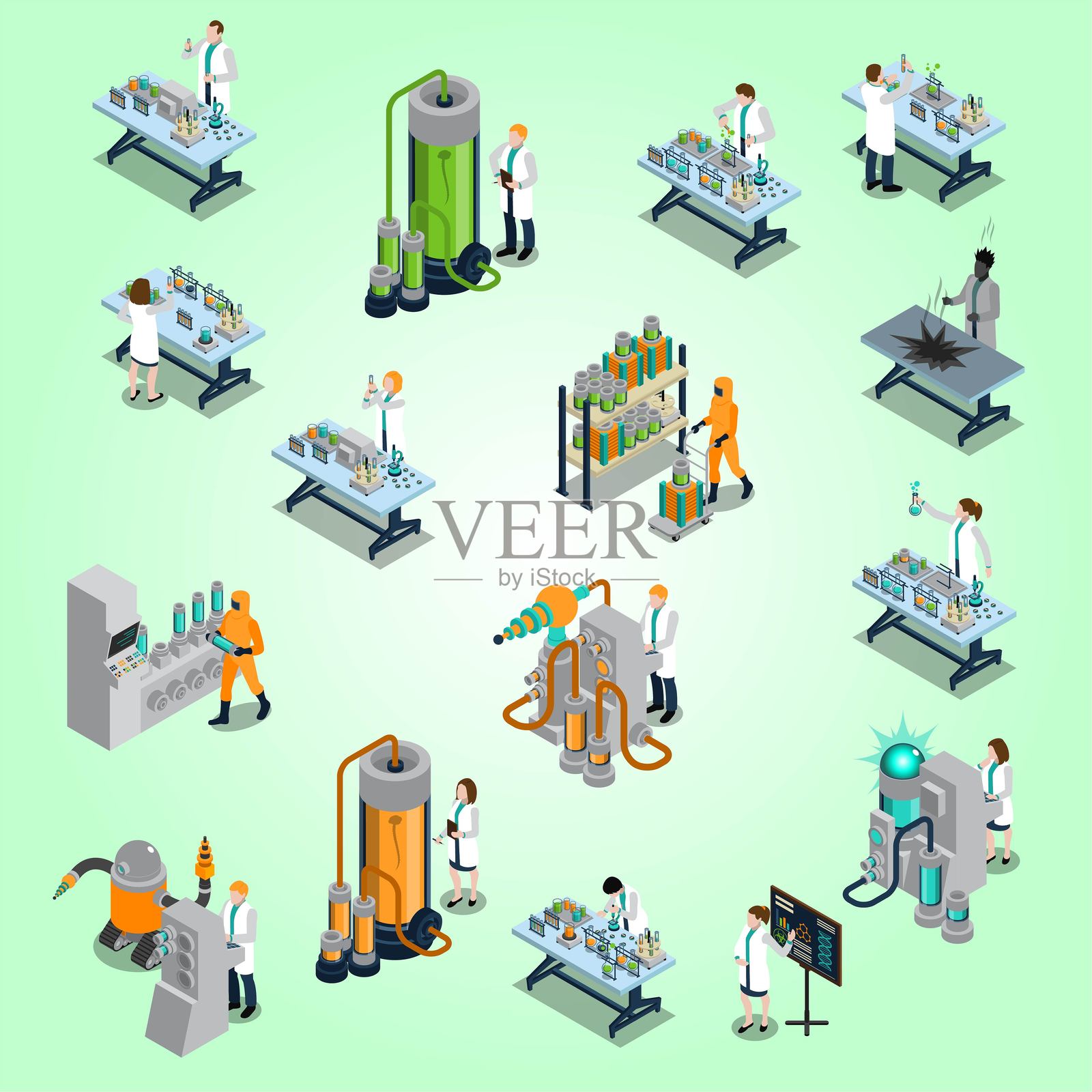 科学家图标集插画图片素材