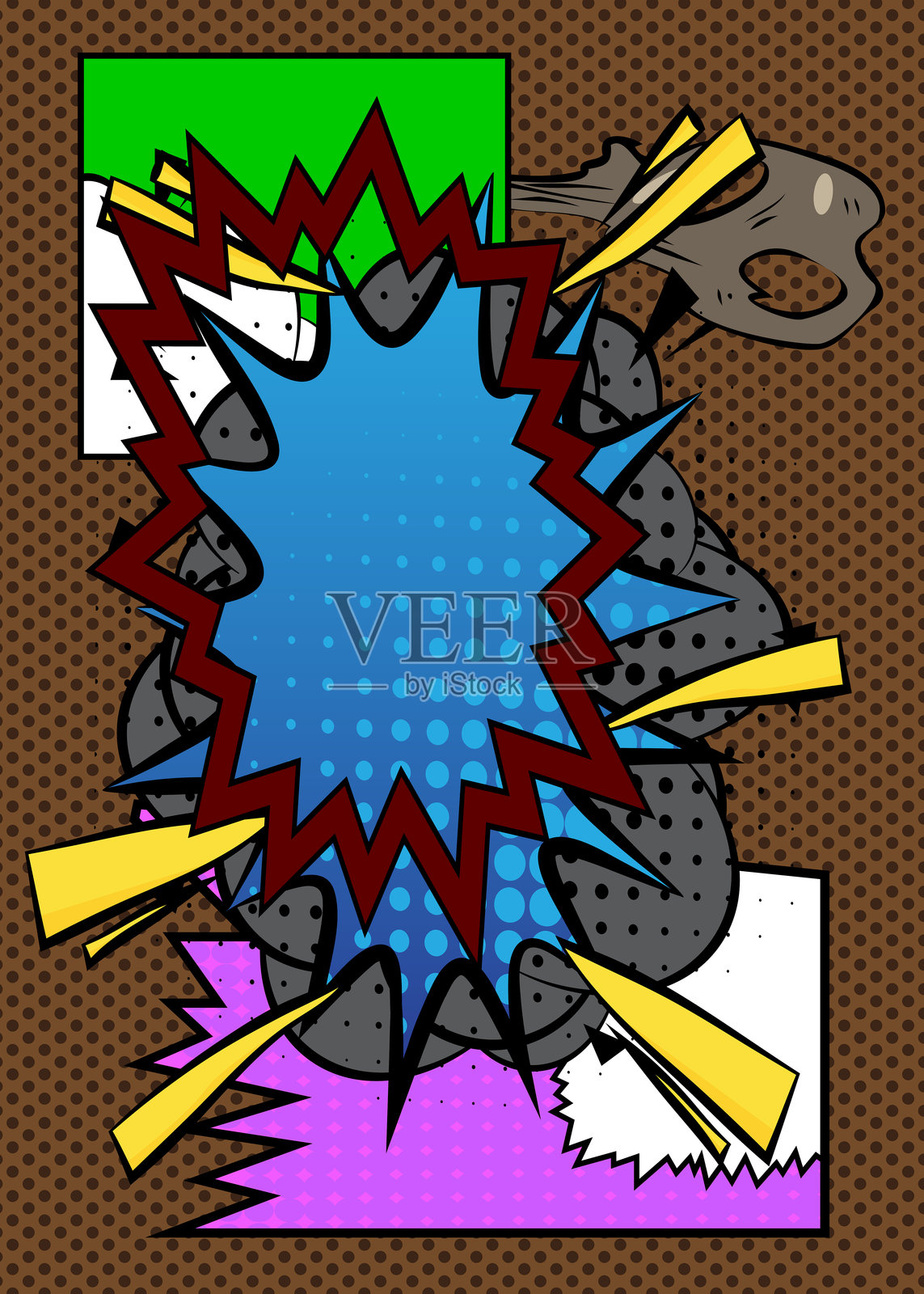 卡通背景，漫画书背景。复古矢量漫画波普艺术设计。插画图片素材