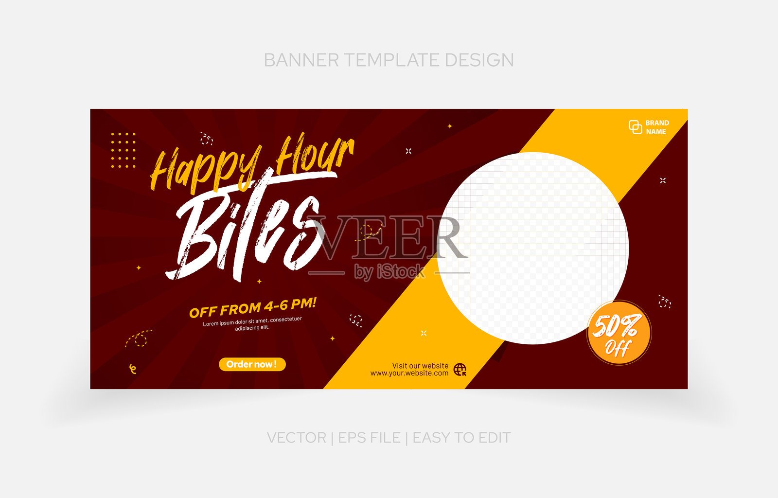 餐厅及更多的食品横幅模板设计插画图片素材