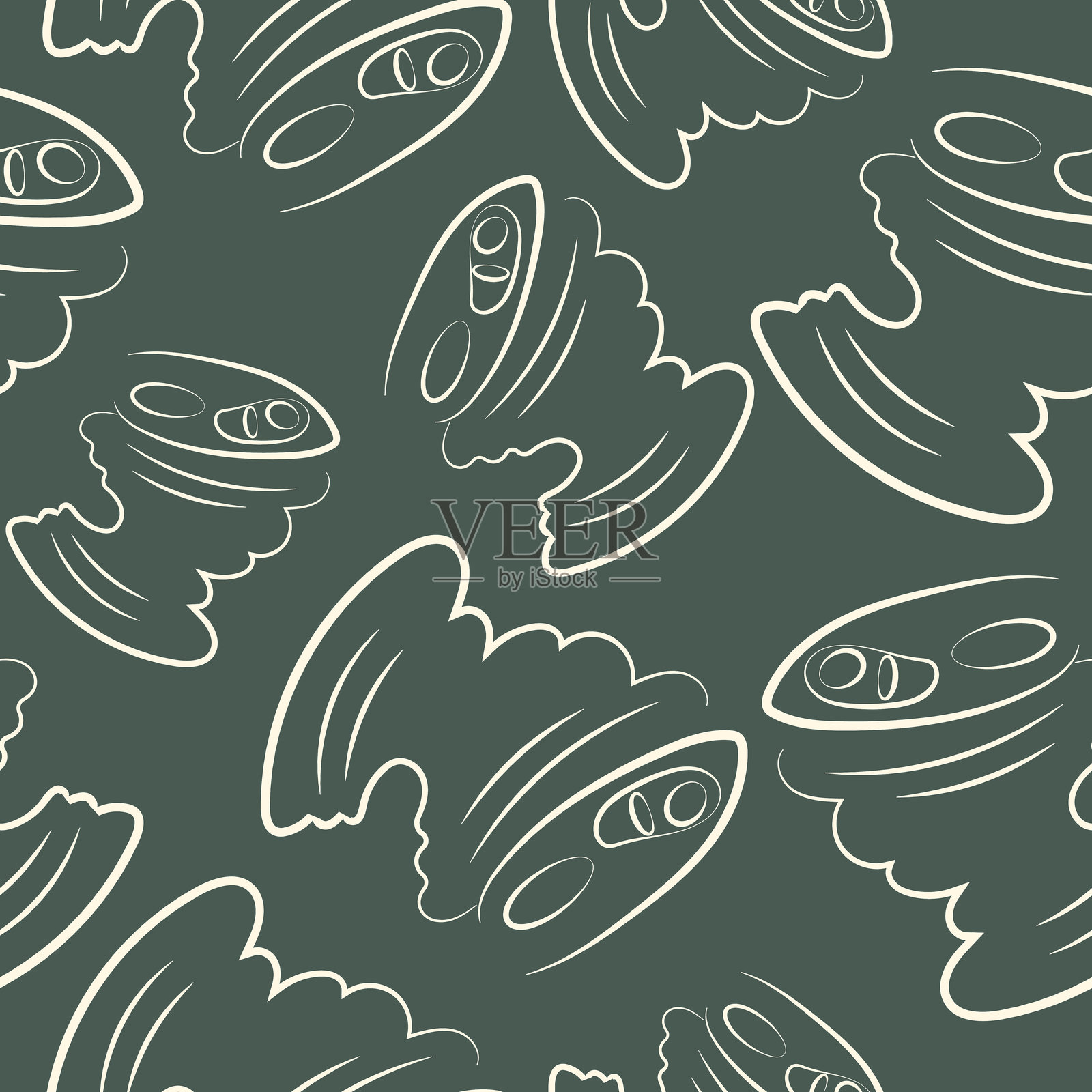 蓝色图案的铁罐插画图片素材