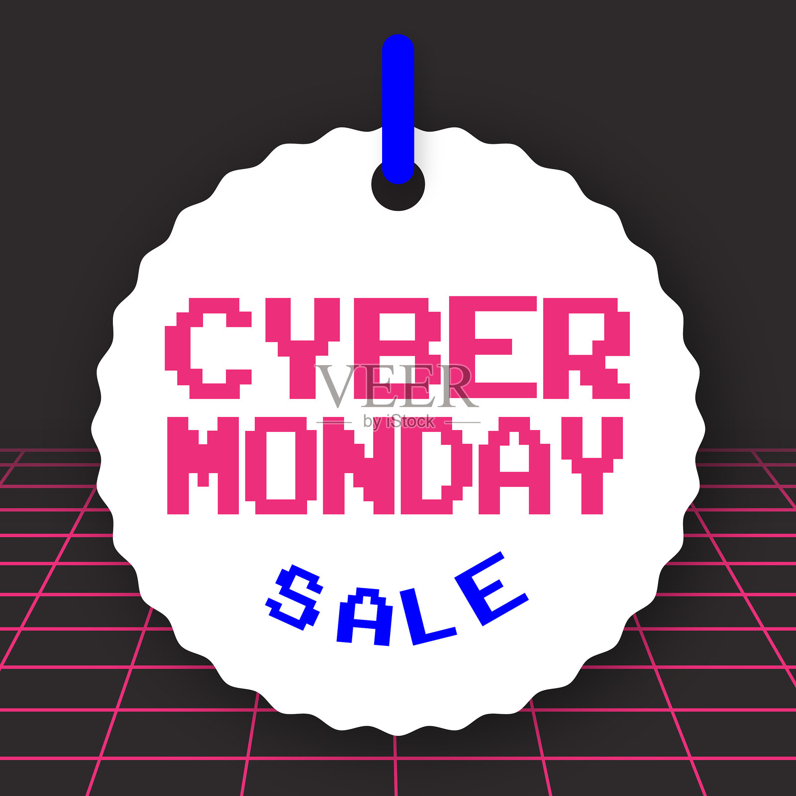 网络星期一促销网页横幅价格标签形状设计模板插画图片素材