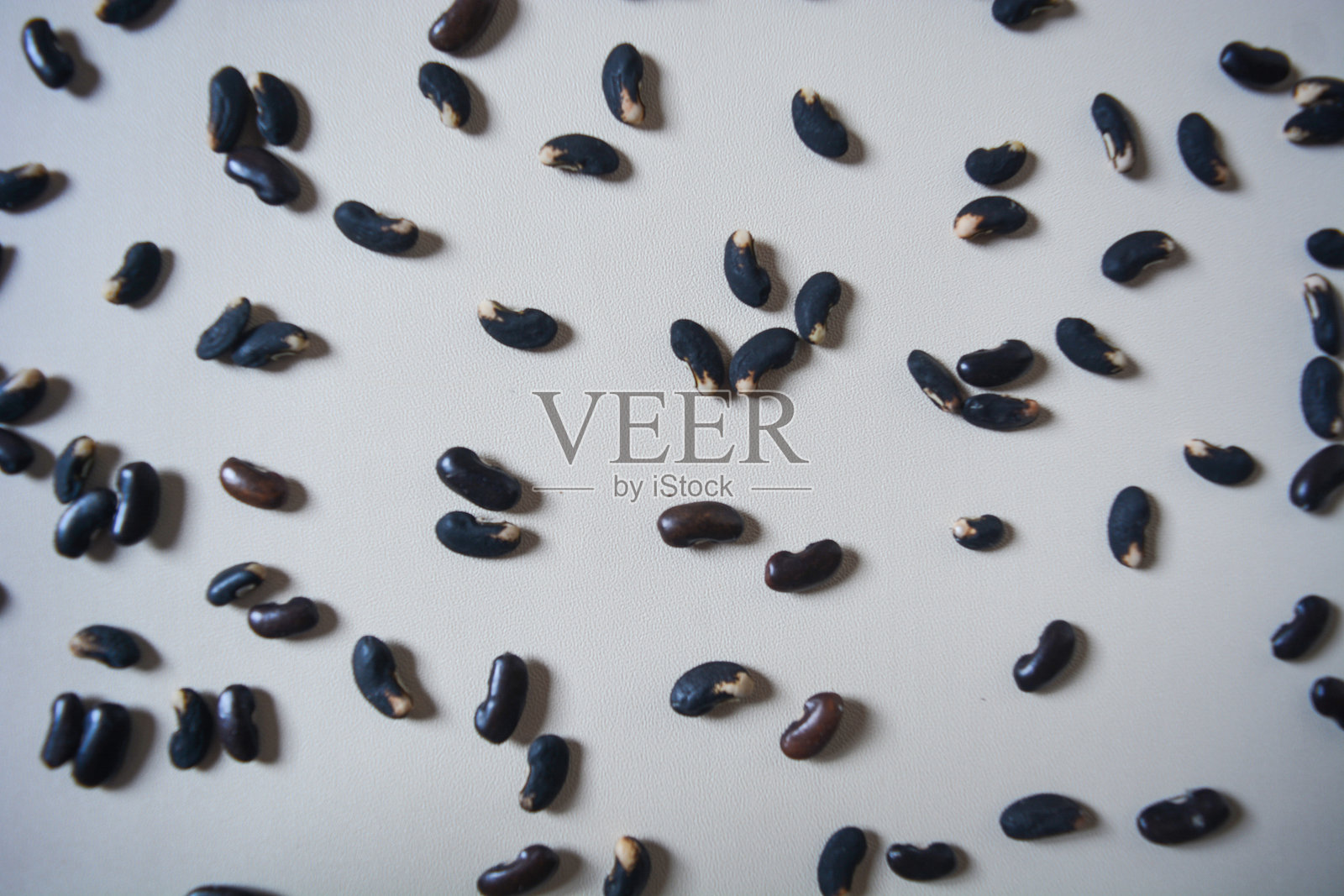 白色背景上的黑豆种子。照片摄影图片