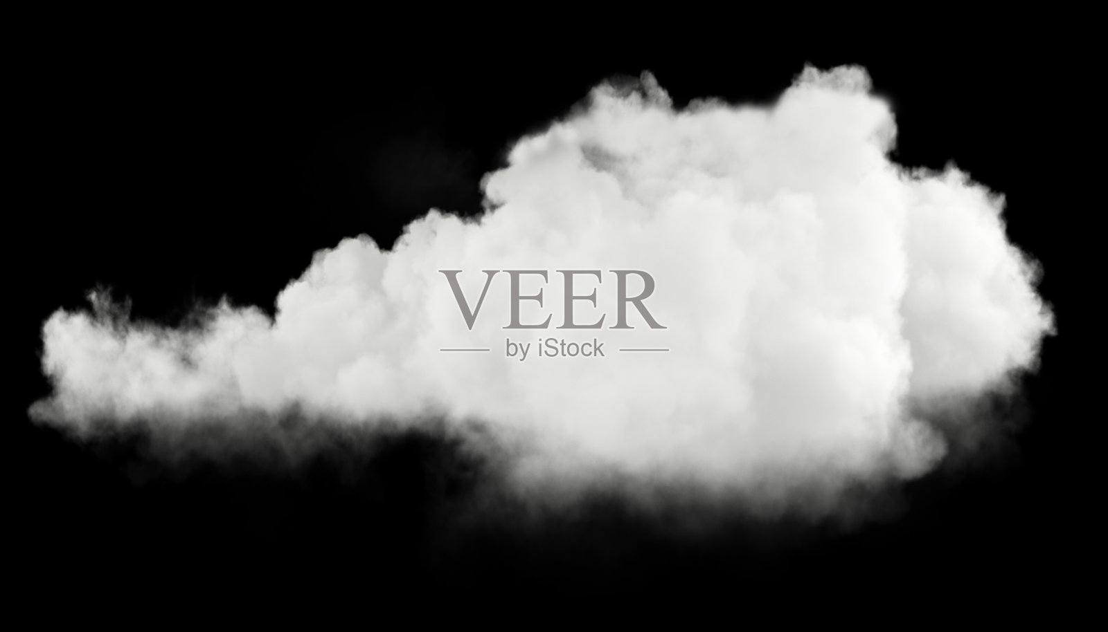 黑色背景上的逼真天气云气氛特效渲染照片摄影图片