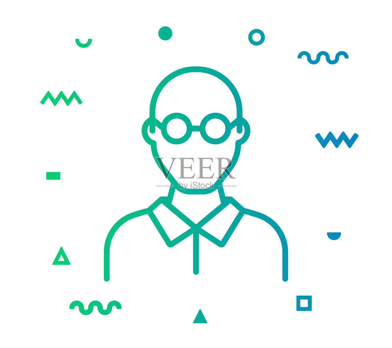 人力资源线条风格图标设计插画图片素材