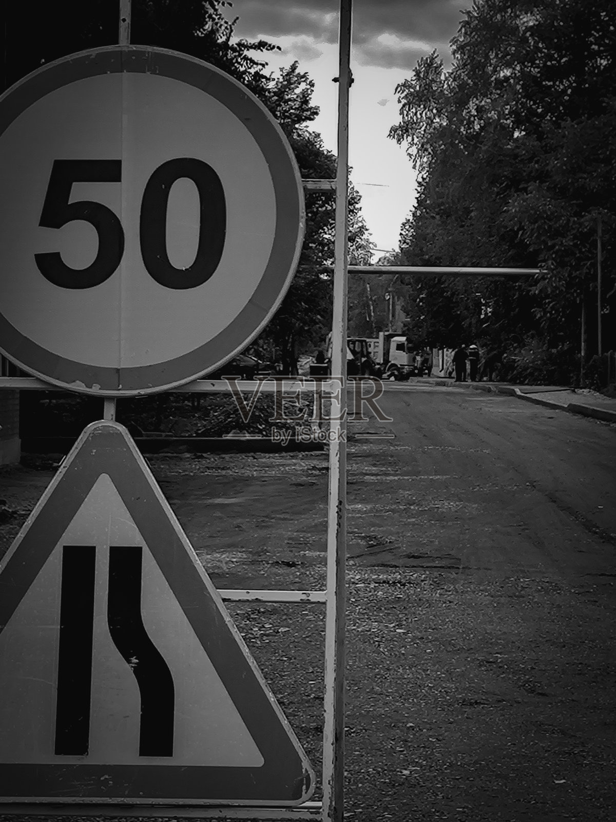 道路施工标志照片摄影图片