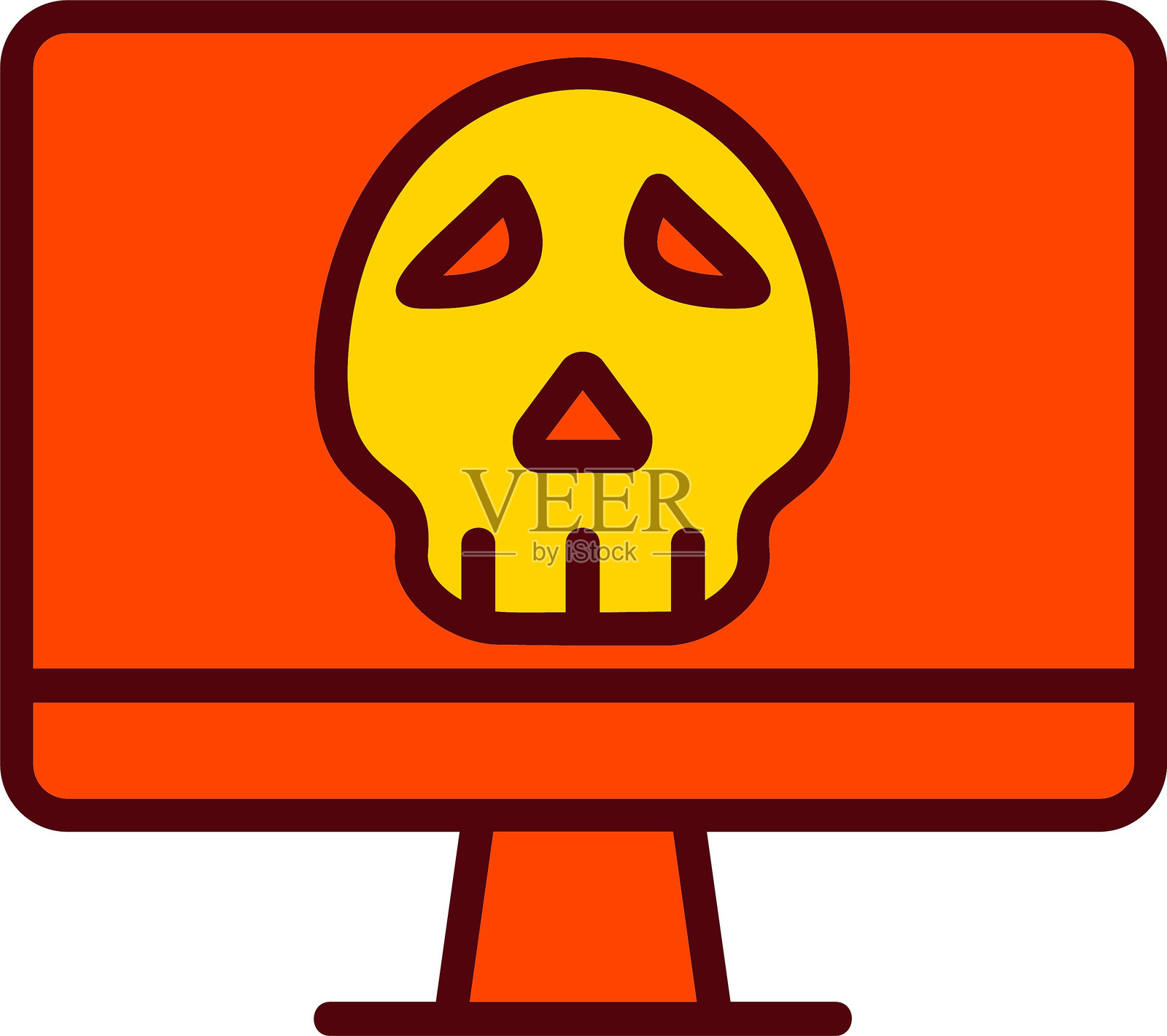 恶意软件矢量图标设计插画图片素材