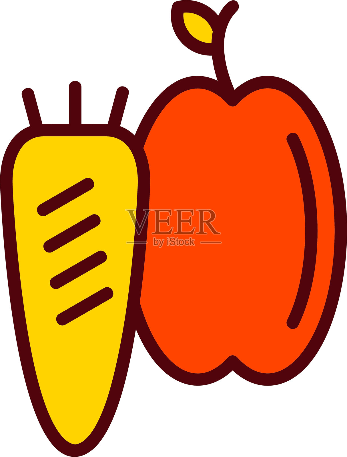 健康食品矢量图标设计插画图片素材