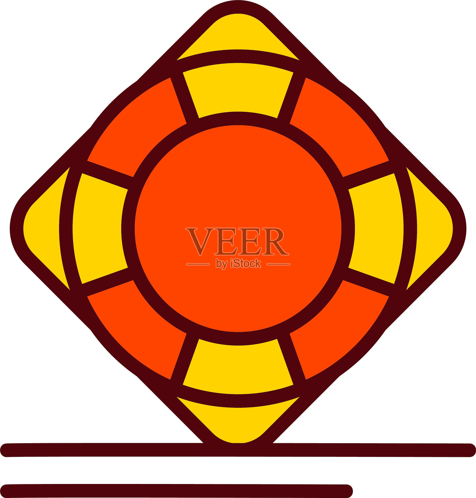 救生员矢量图标设计插画图片素材