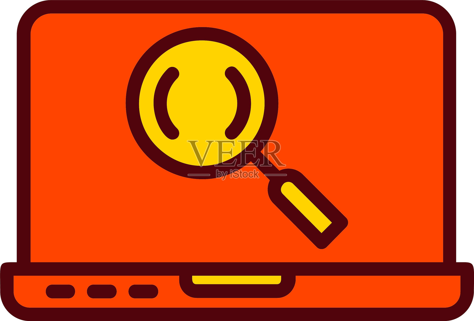 笔记本电脑矢量图标设计插画图片素材