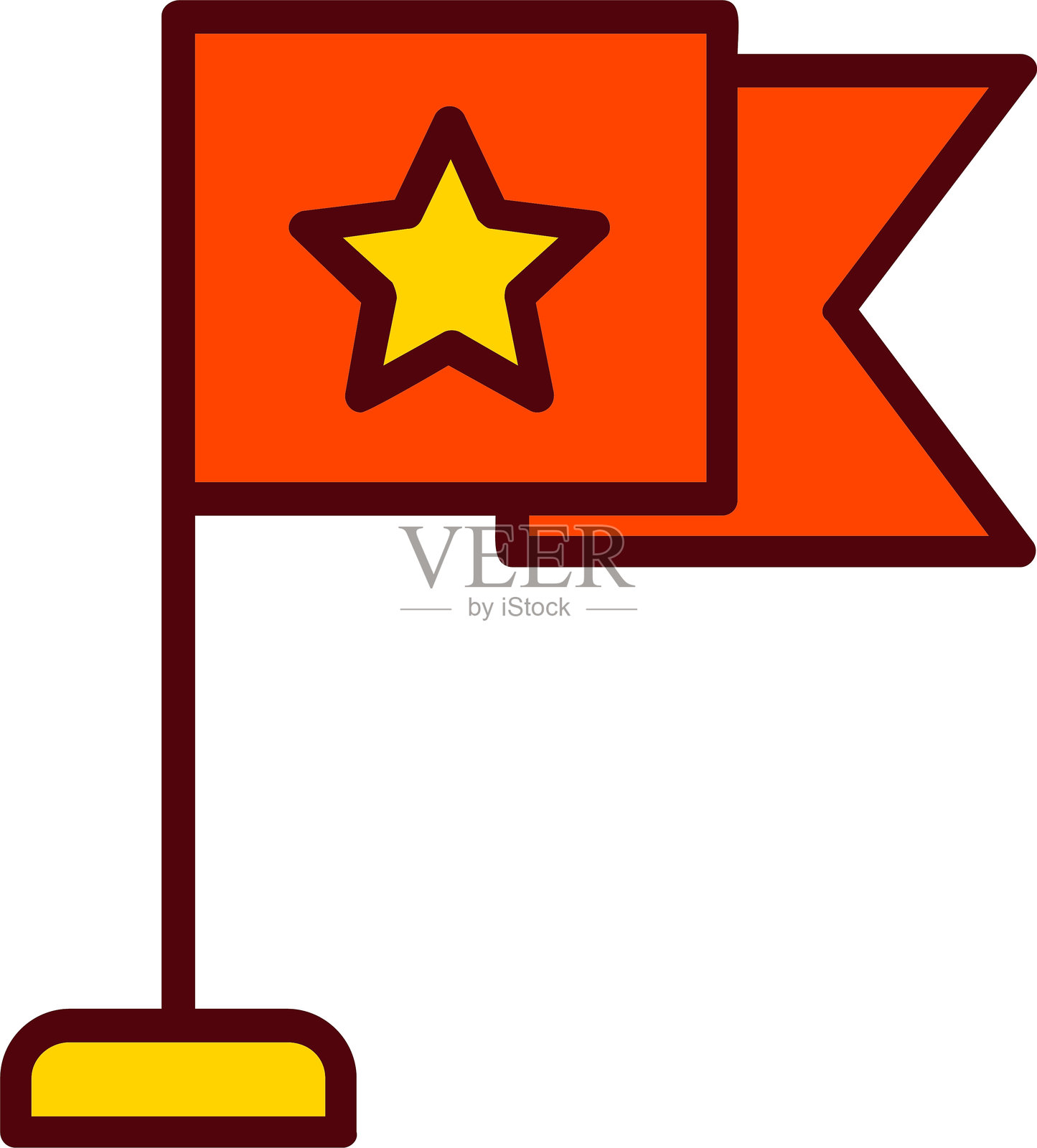 挥动的旗帜矢量图标设计插画图片素材