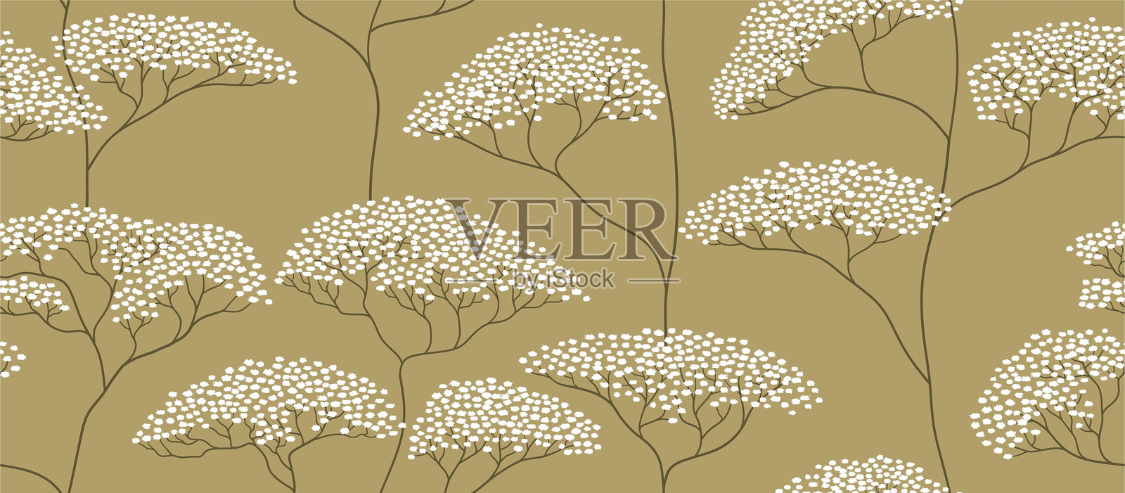 抽象花卉无缝图案。刷子花卉背景。插画图片素材