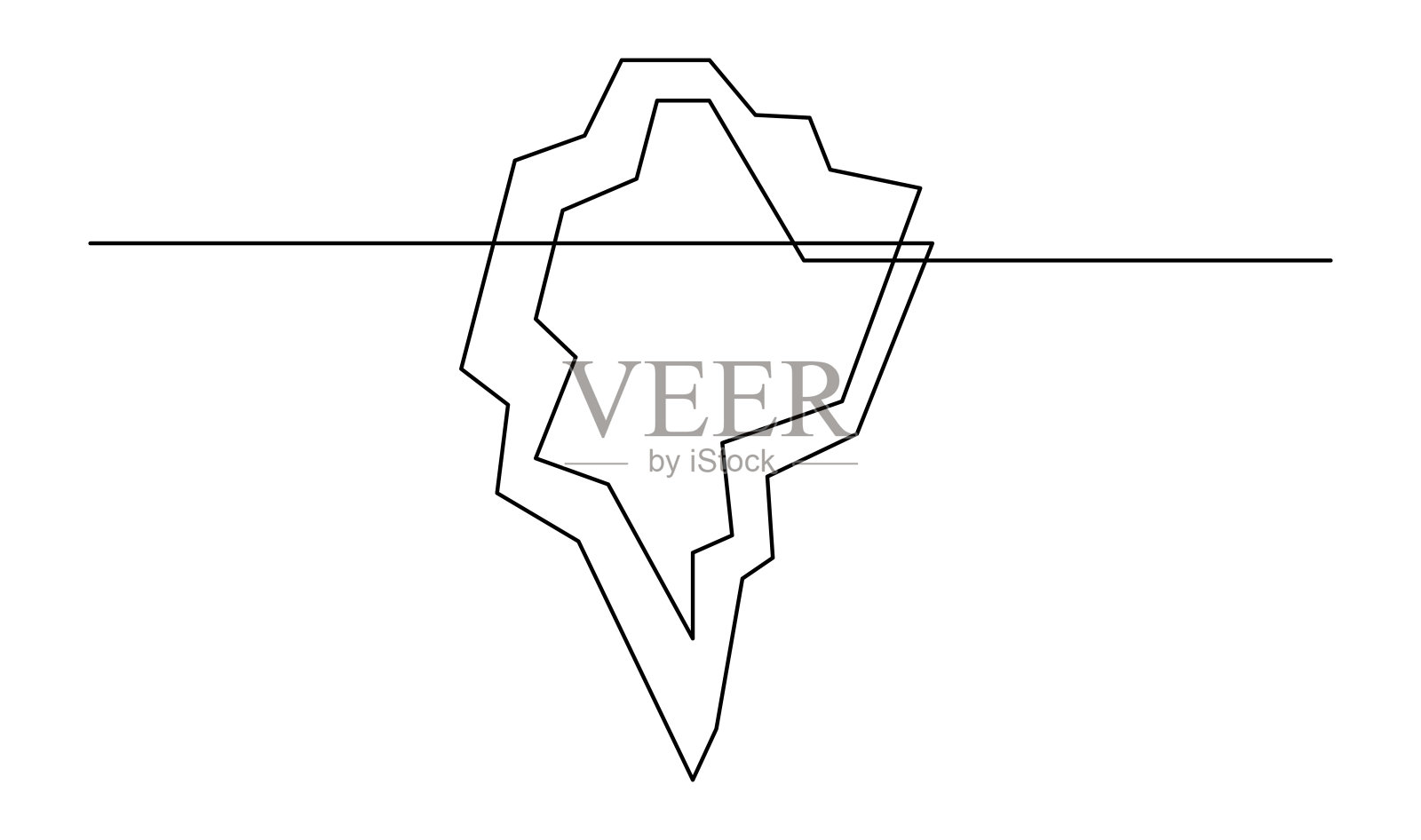 冰山连续线条插图设计模板插画图片素材