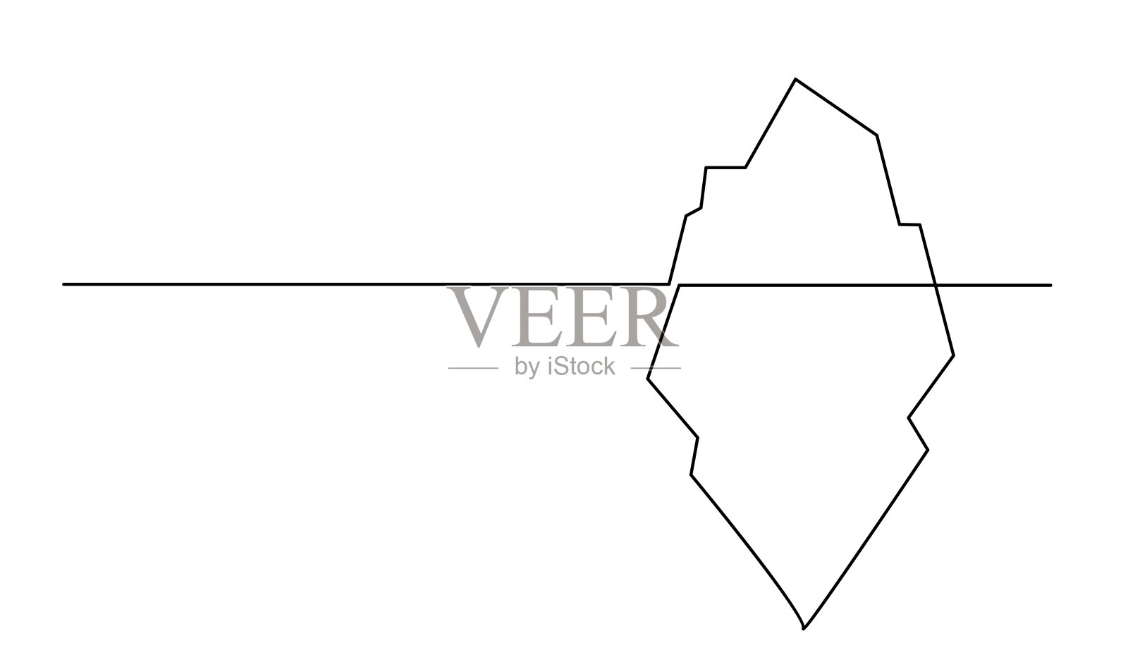 冰山连续线条插图设计模板插画图片素材