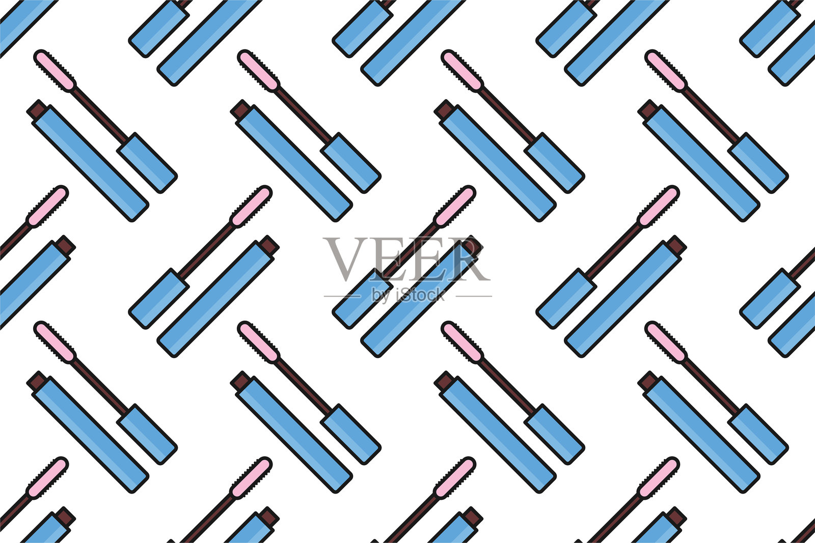 美容院设备图标的无缝图案背景插画图片素材