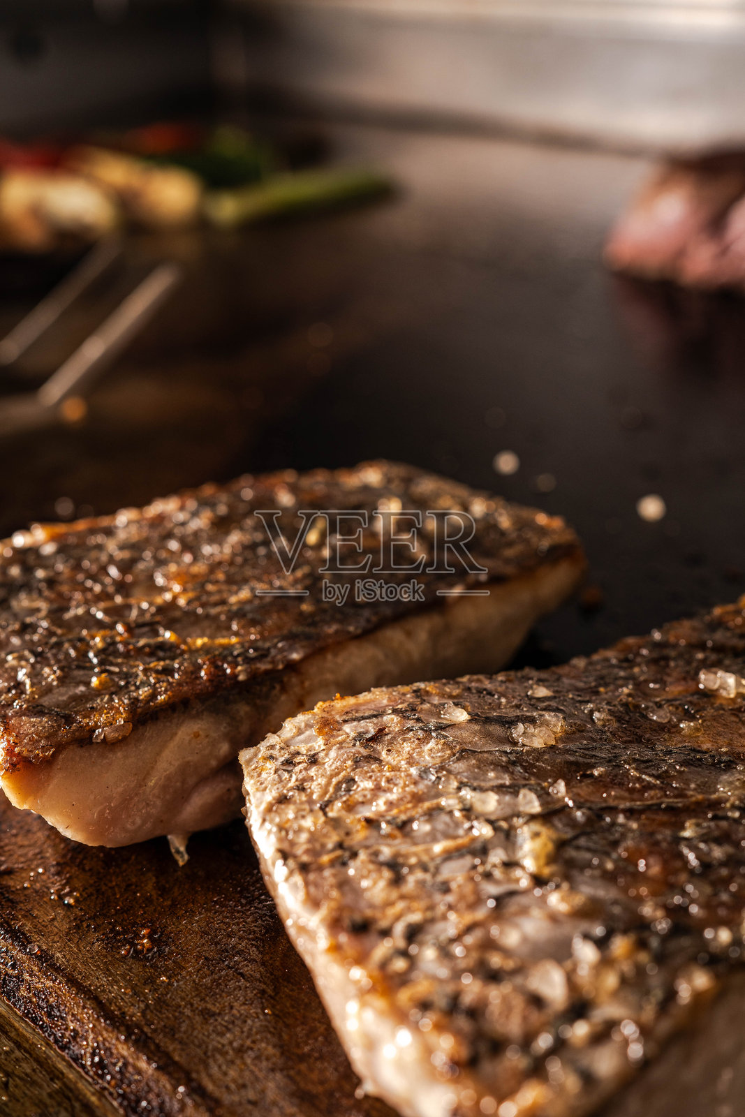 烤鱼片特写照片摄影图片