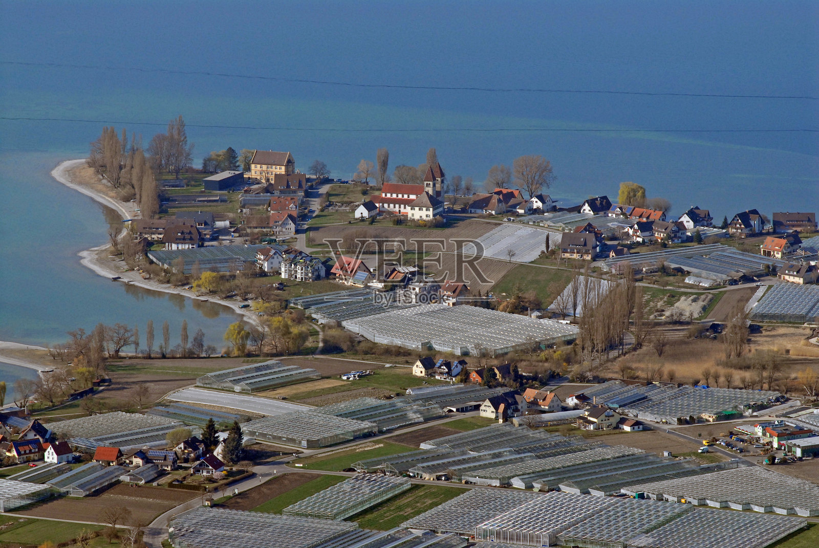 博登湖，鸟瞰图照片摄影图片