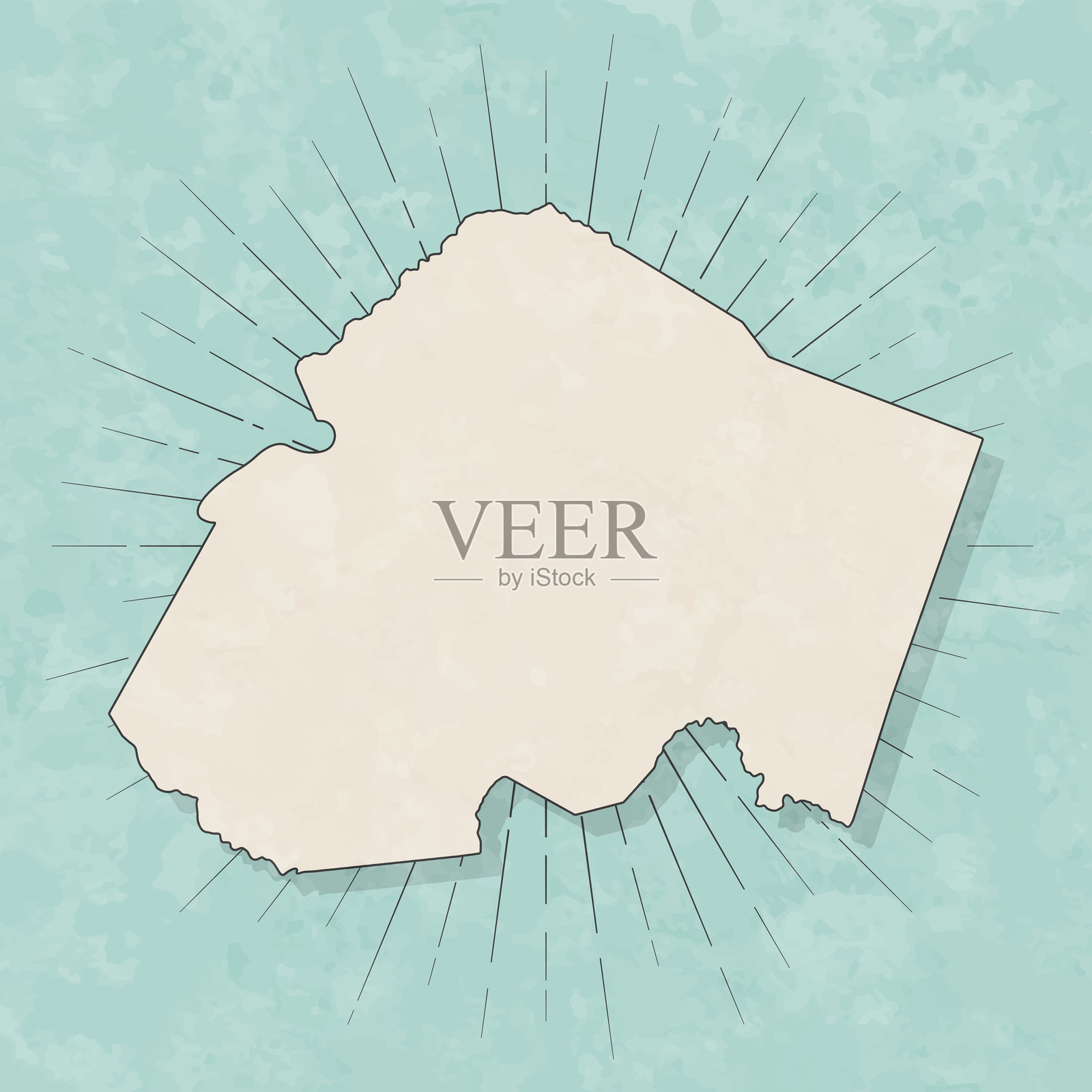 肯塔基州李县。复古风格地图 - 旧纹理纸张插画图片素材