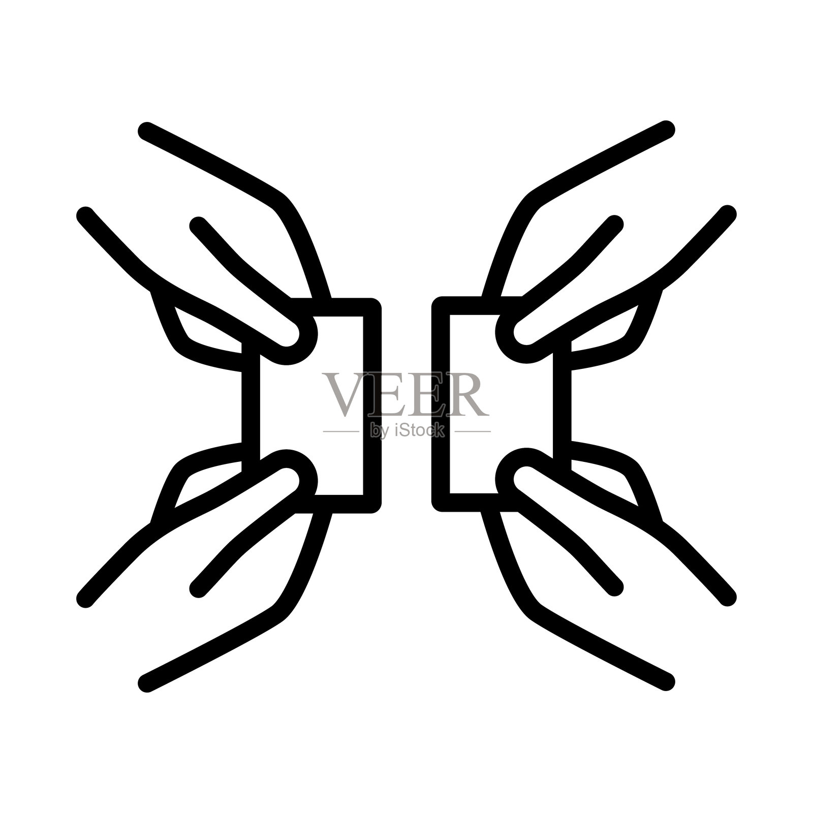 名片交换图标。简单的线条绘图矢量插图。插画图片素材