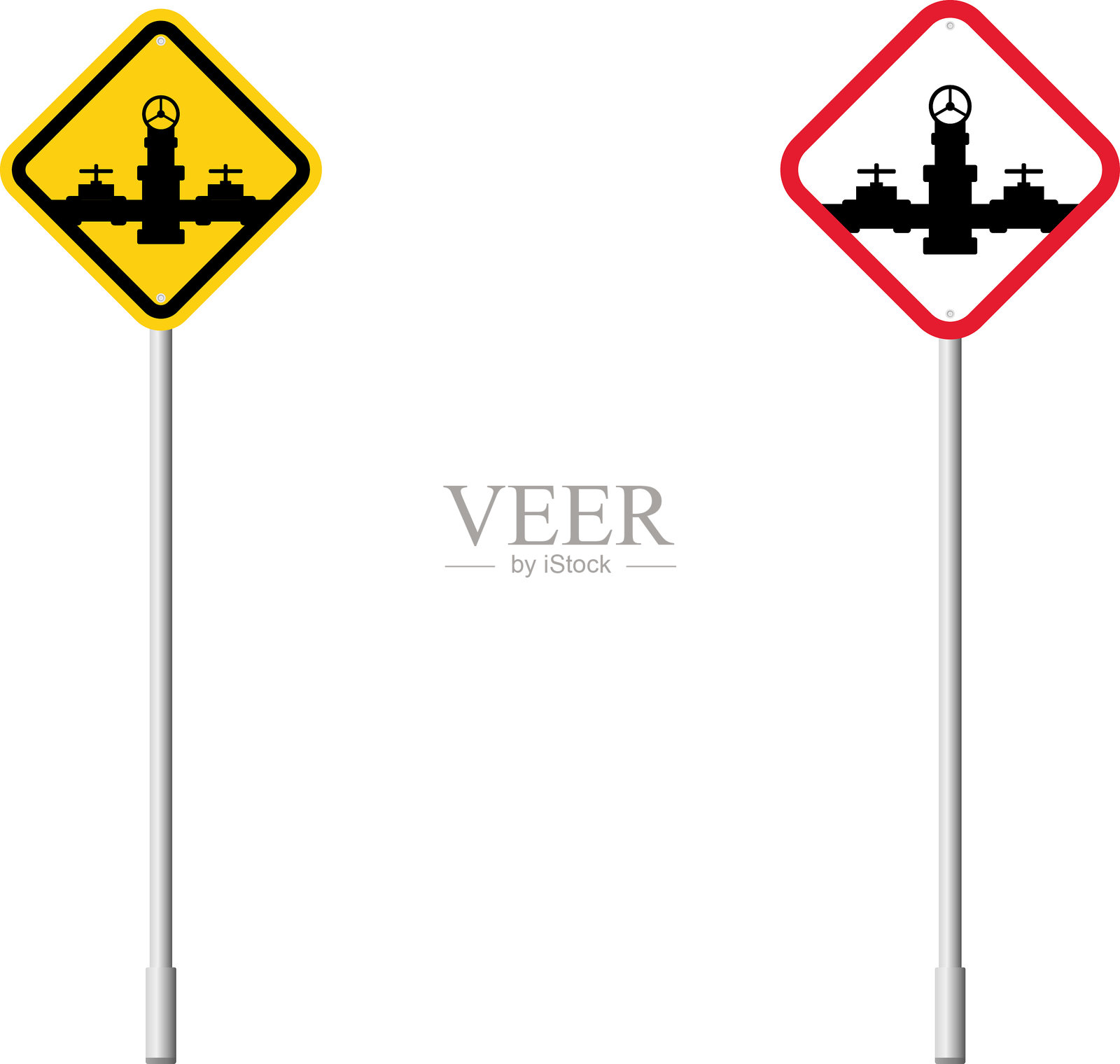 加油站平面矢量图标。汽油加油站图标，汽油补充泵路标。燃气运输标志。插画图片素材