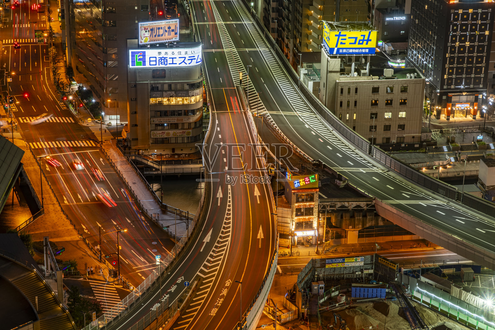 大阪夜空线照片摄影图片