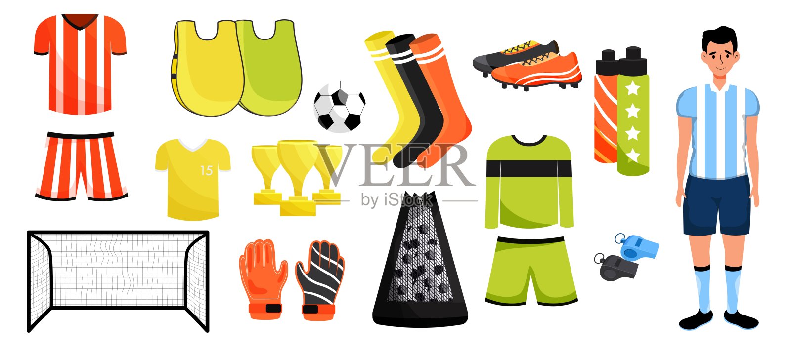 足球装备插画图片素材