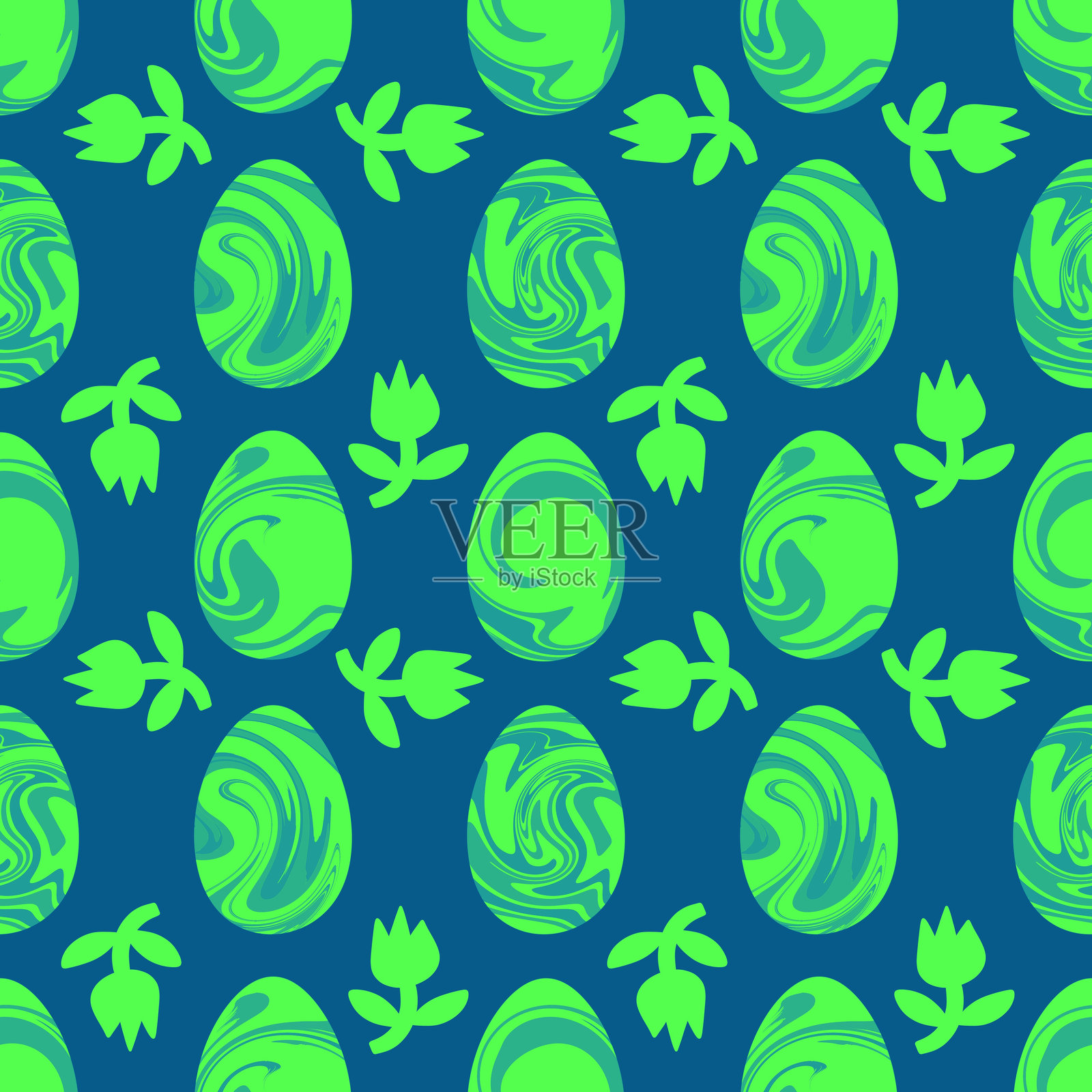 卡通复活节彩蛋无缝图案，适用于包装纸、面料和服装印刷照片摄影图片