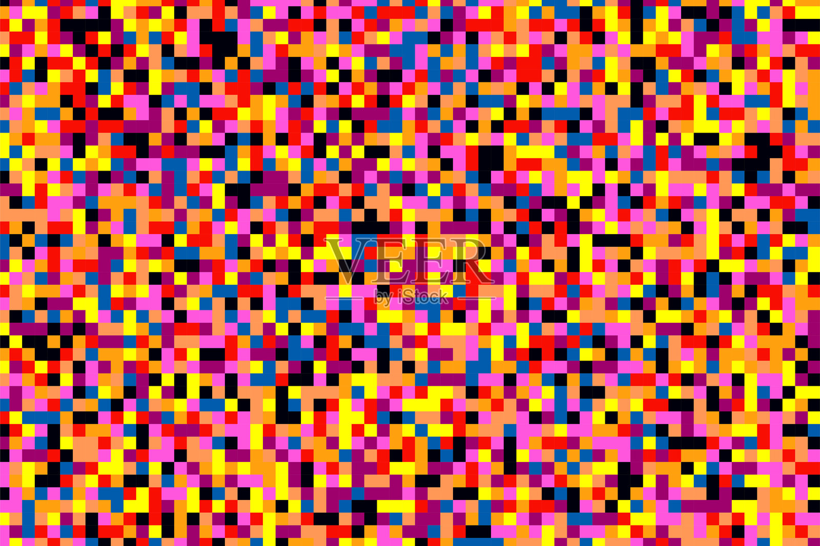 抽象的彩色方形像素马赛克背景设计插画图片素材