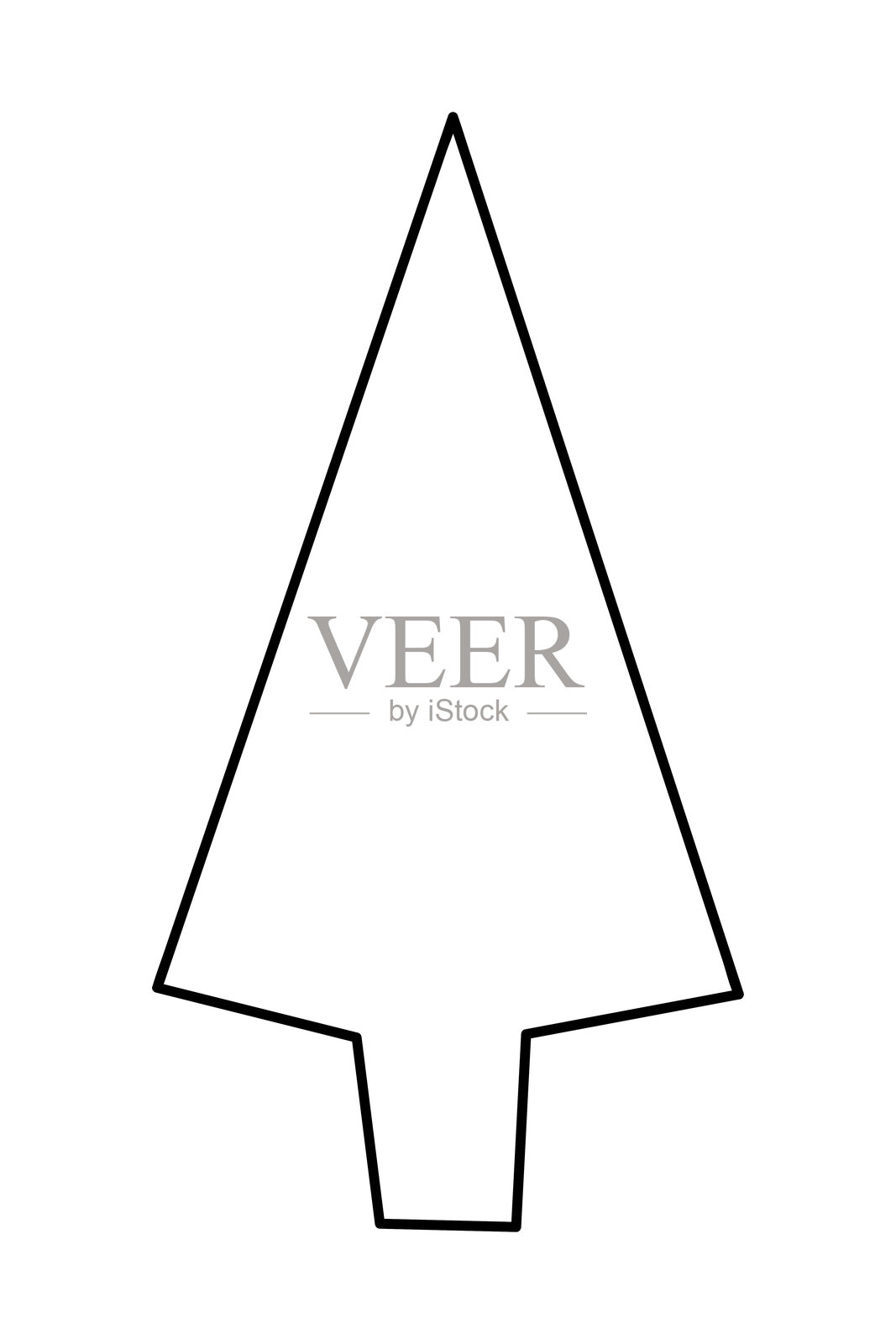 轮廓松树。黑白涂鸦剪贴画插图。插画图片素材